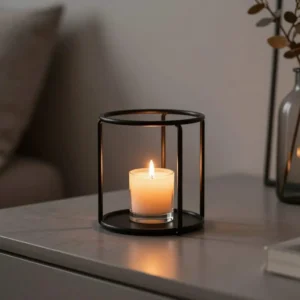 Bougeoir métal noir