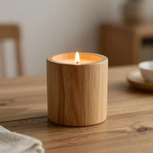 Bougeoir bois naturel