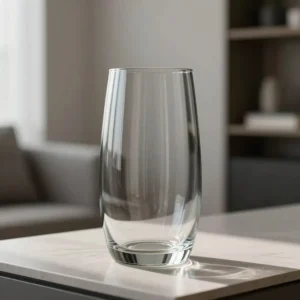 Vase en verre transparent